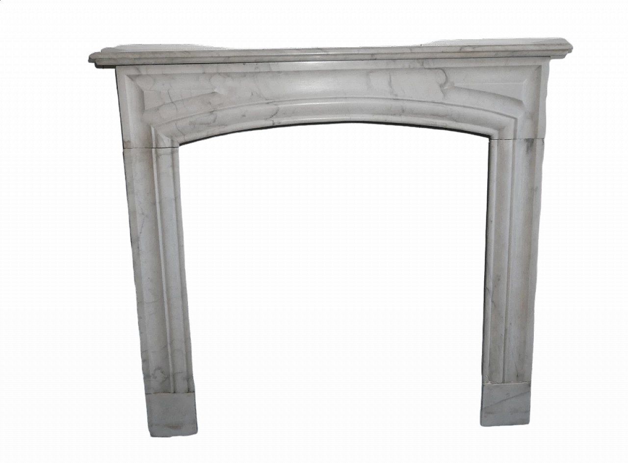 Carrara white marble fireplace frame, 20th century 14
