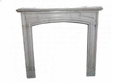 Carrara white marble fireplace frame, 20th century