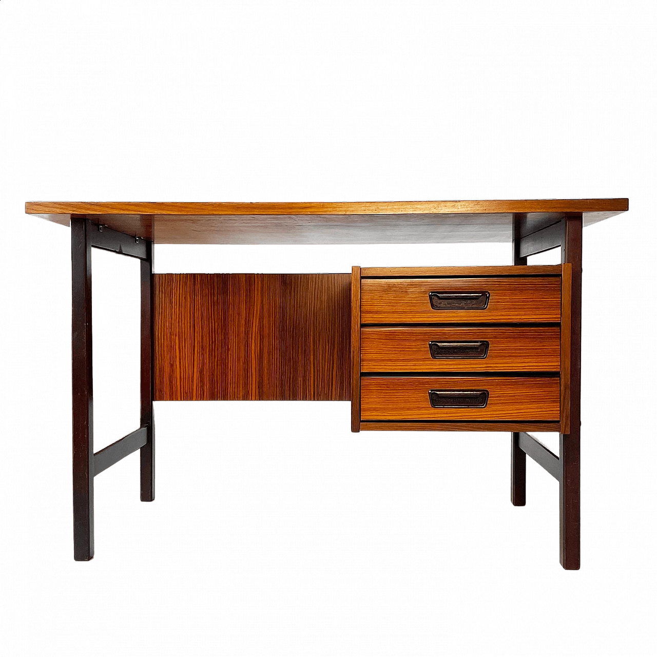 Scrivania in laminato e legno, anni '50 9