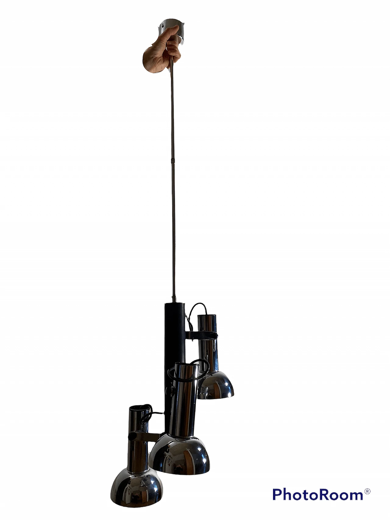 Cosack chrome-plated steel chandelier, 1970s 8