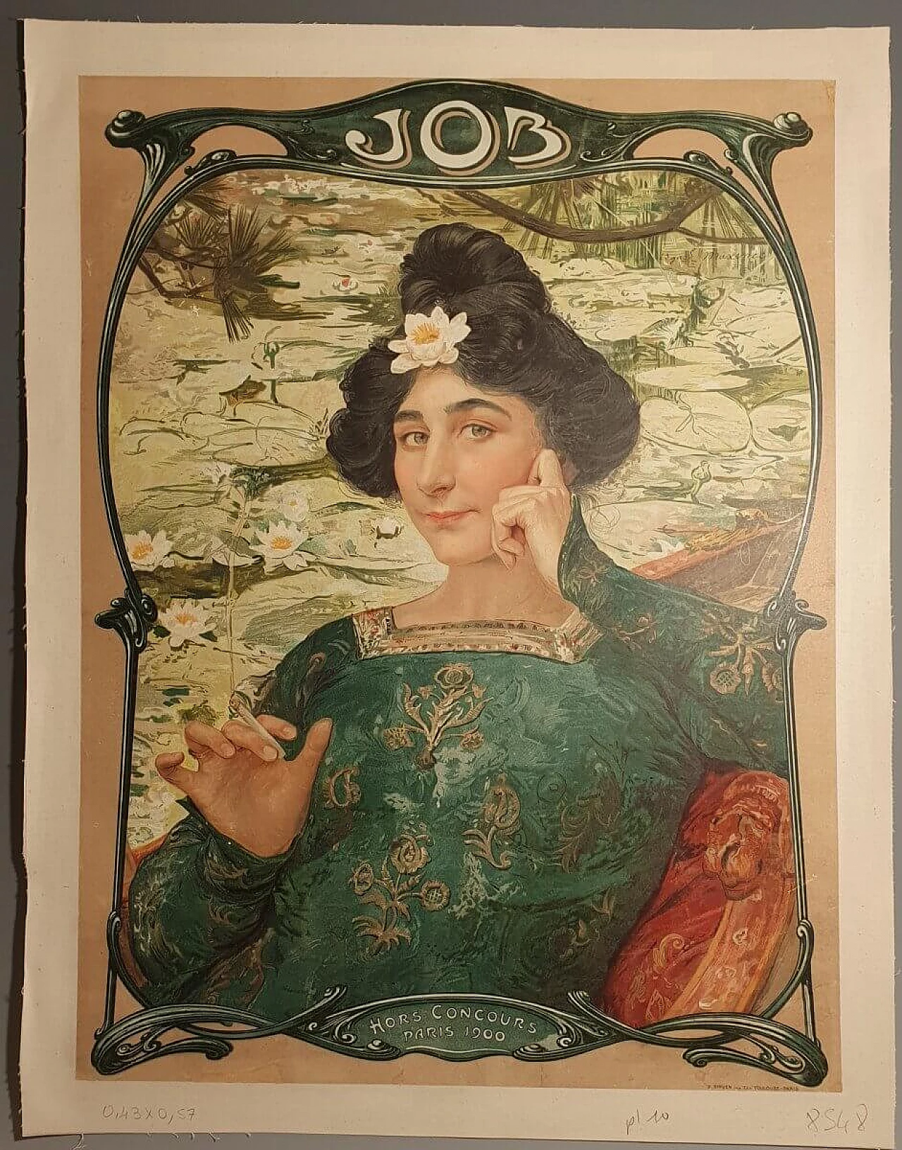Laminated advertising poster for Job cigarette brand, 1900 6