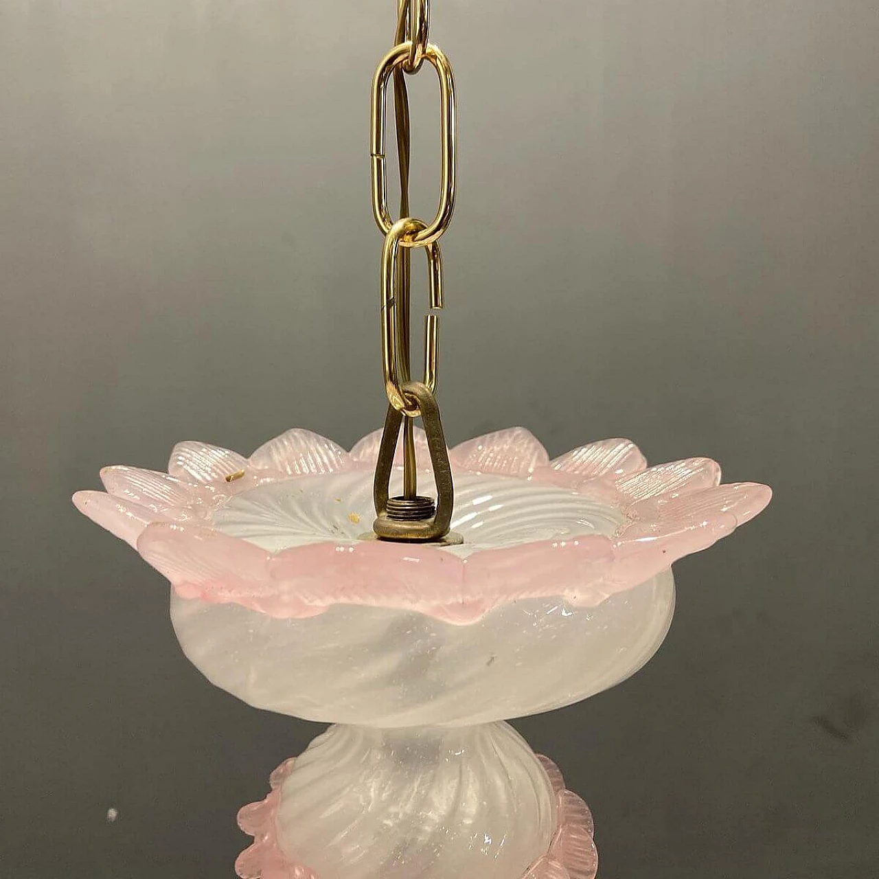 Lampadario decorato con fiori in vetro di Murano, anni '60 10