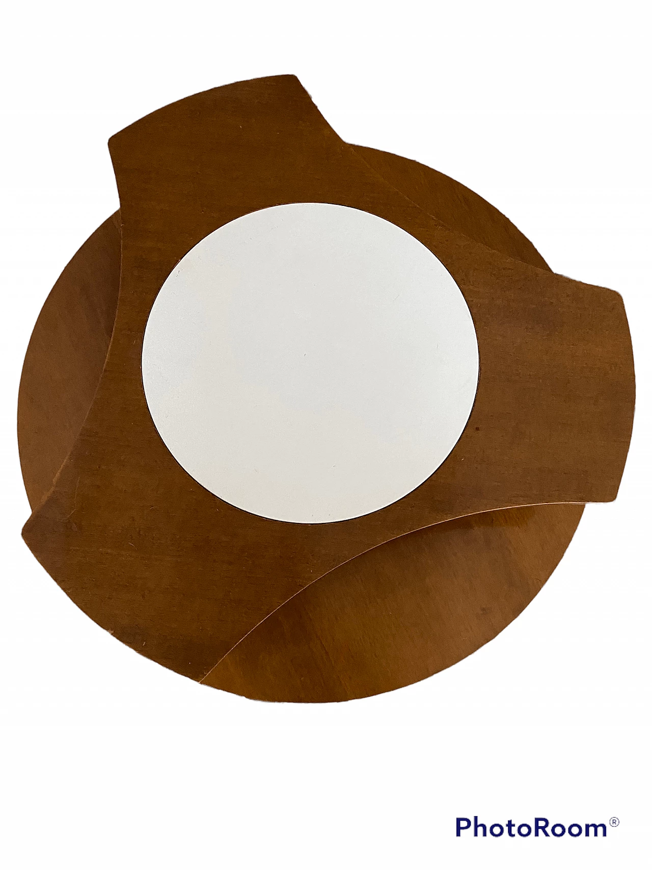 Tavolino in legno con portabottiglie a scomparsa, anni '70 2