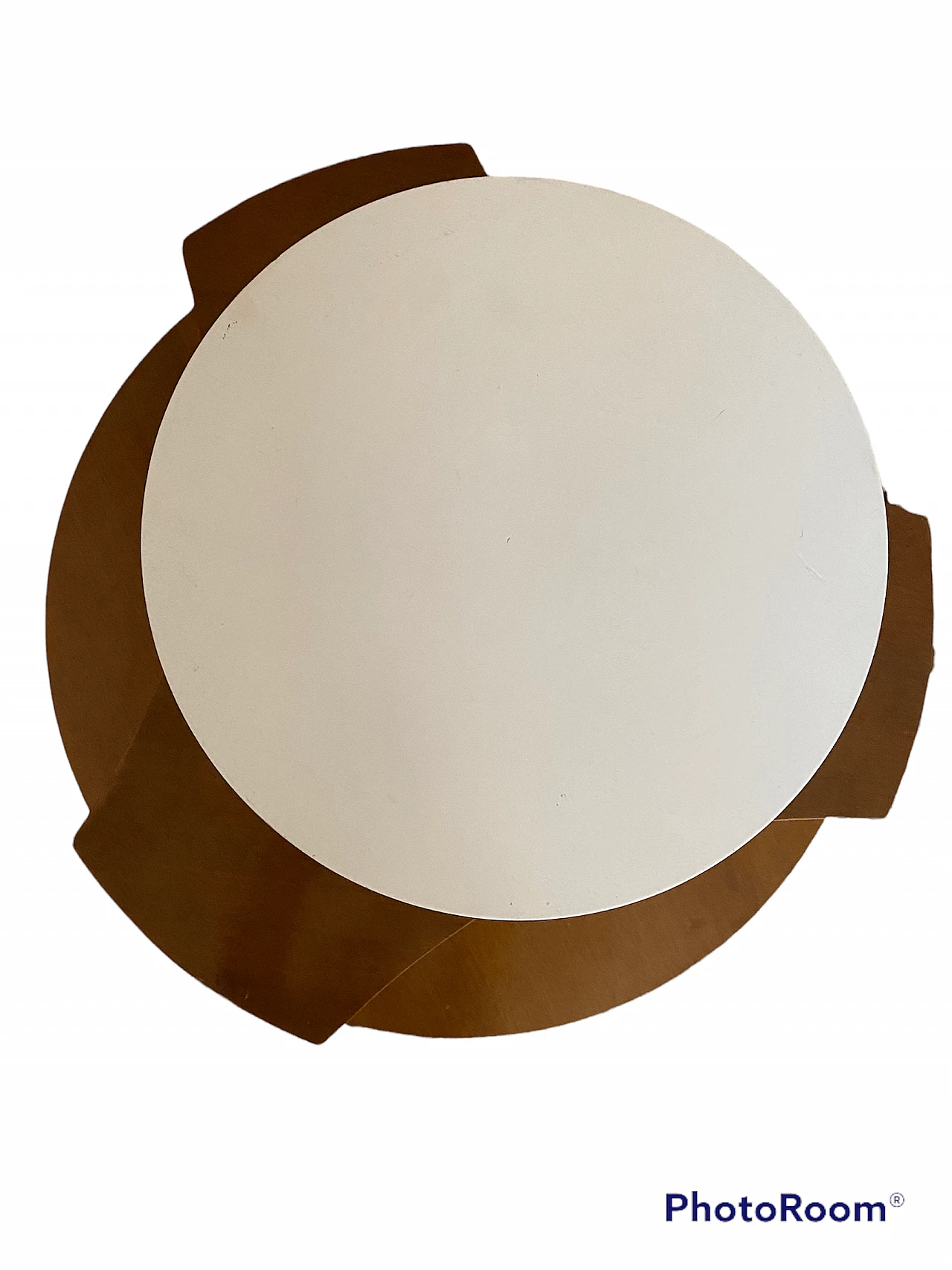 Tavolino in legno con portabottiglie a scomparsa, anni '70 3