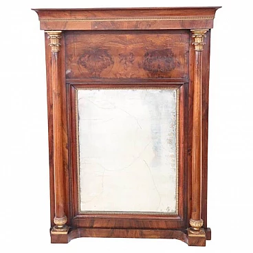 Empire-style walnut mantelpiece, 19th century