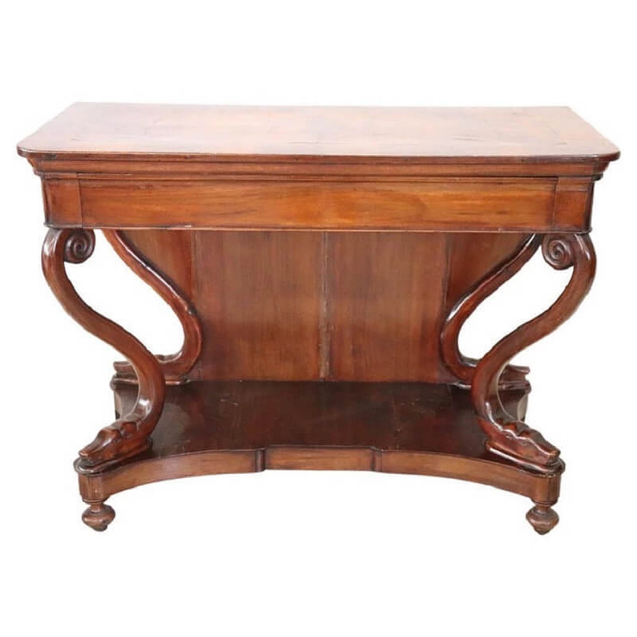 Walnut console table in Charles X style, 19th century 1