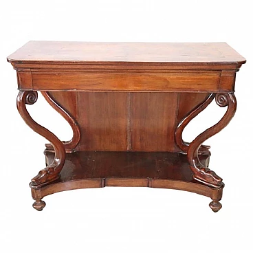 Walnut console table in Charles X style, 19th century