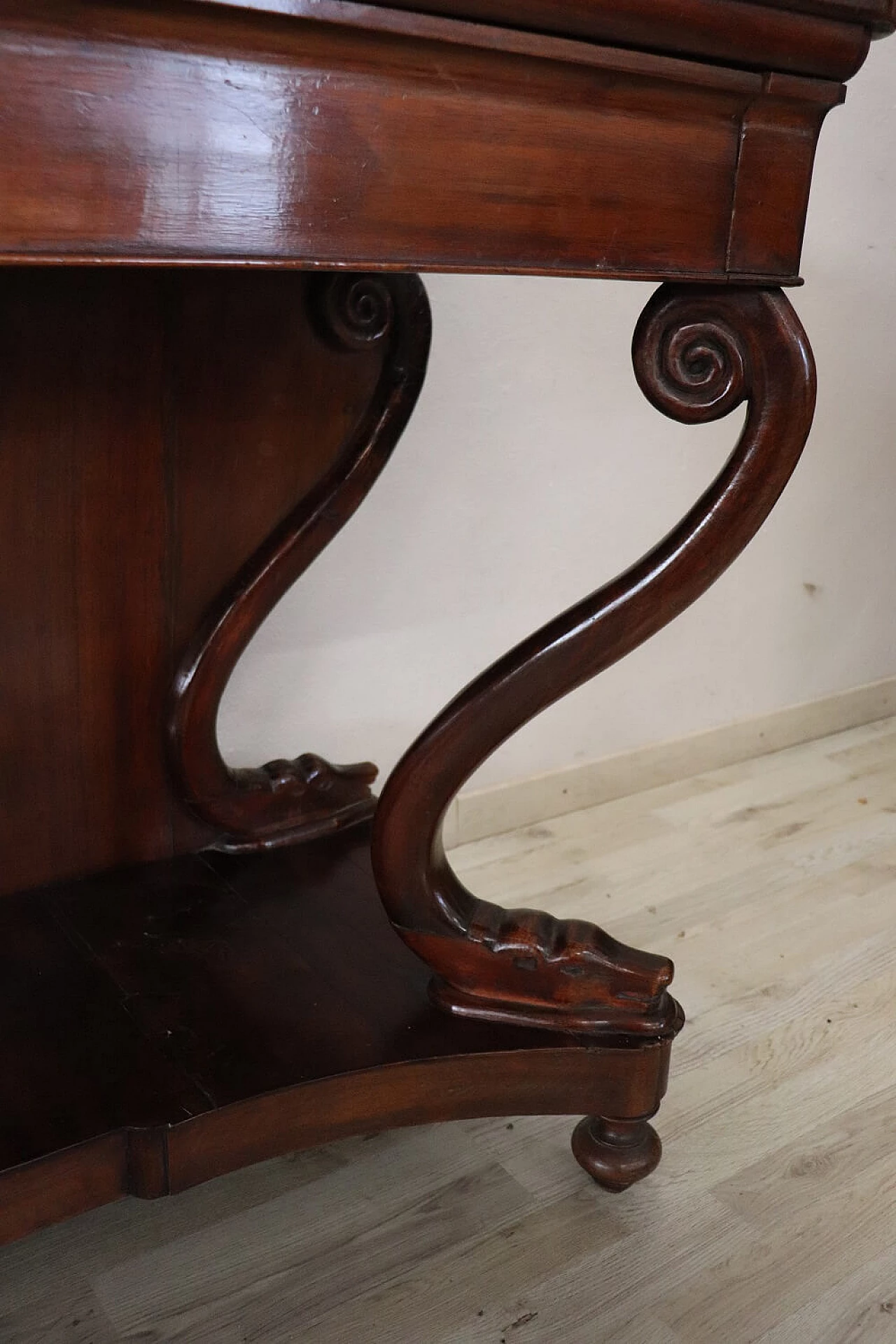 Walnut console table in Charles X style, 19th century 3