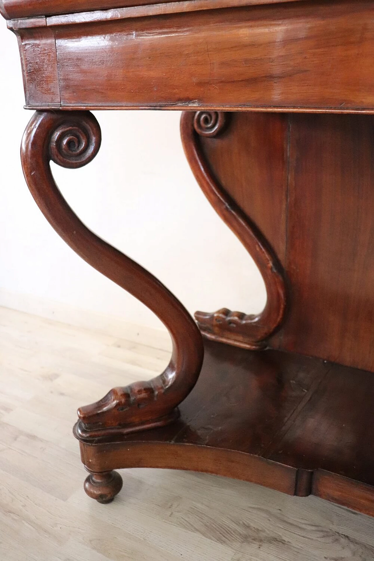 Walnut console table in Charles X style, 19th century 4