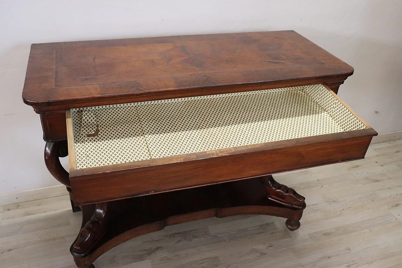 Walnut console table in Charles X style, 19th century 6