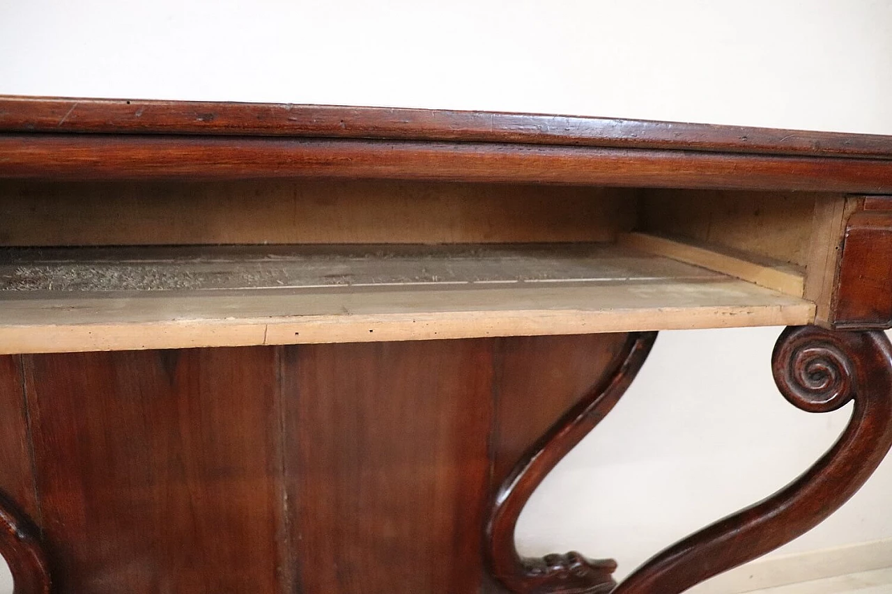 Walnut console table in Charles X style, 19th century 7