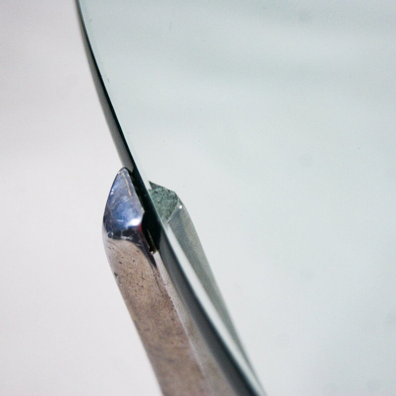 Tavolino in vetro e acciaio di Knut Hesterberg per Ronald Schmitt, anni '60 4