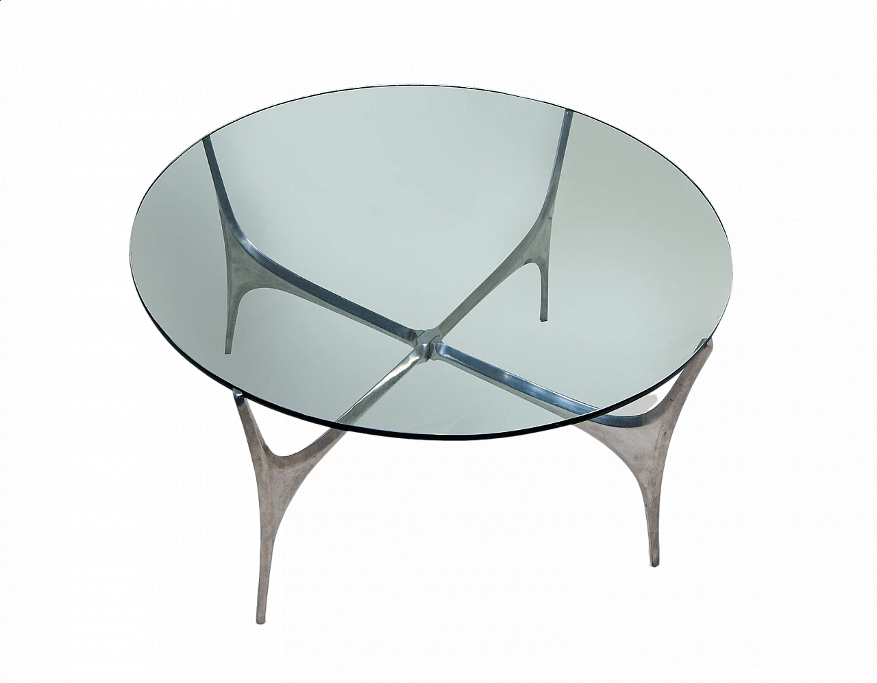 Glass and steel coffee table by Knut Hesterberg for Ronald Schmitt, 1960s 10