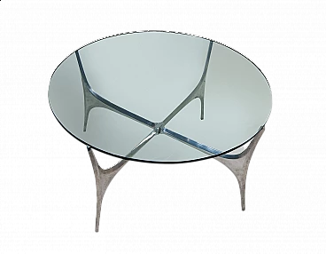 Glass and steel coffee table by Knut Hesterberg for Ronald Schmitt, 1960s