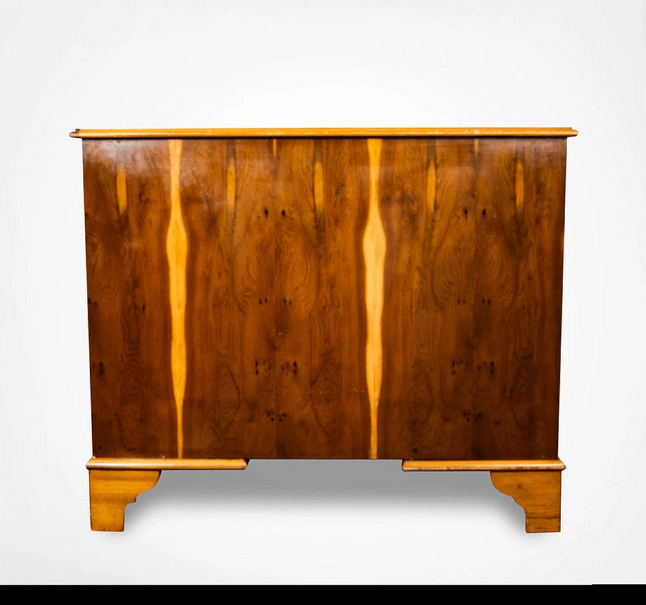 Wooden writing desk with leather top, 20th century 4