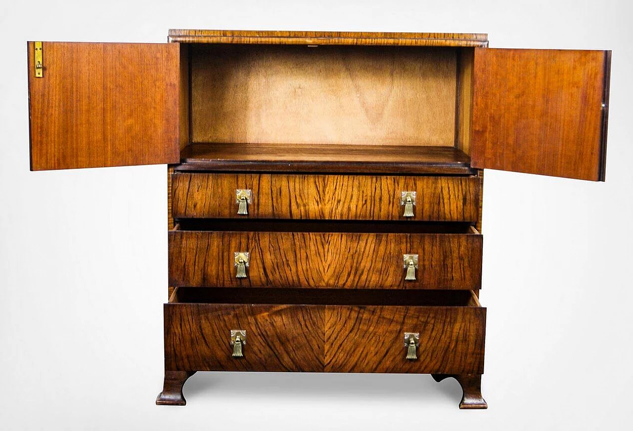 Waring & Gillow zebra mahogany tallboy chest of drawers, 1930s 2