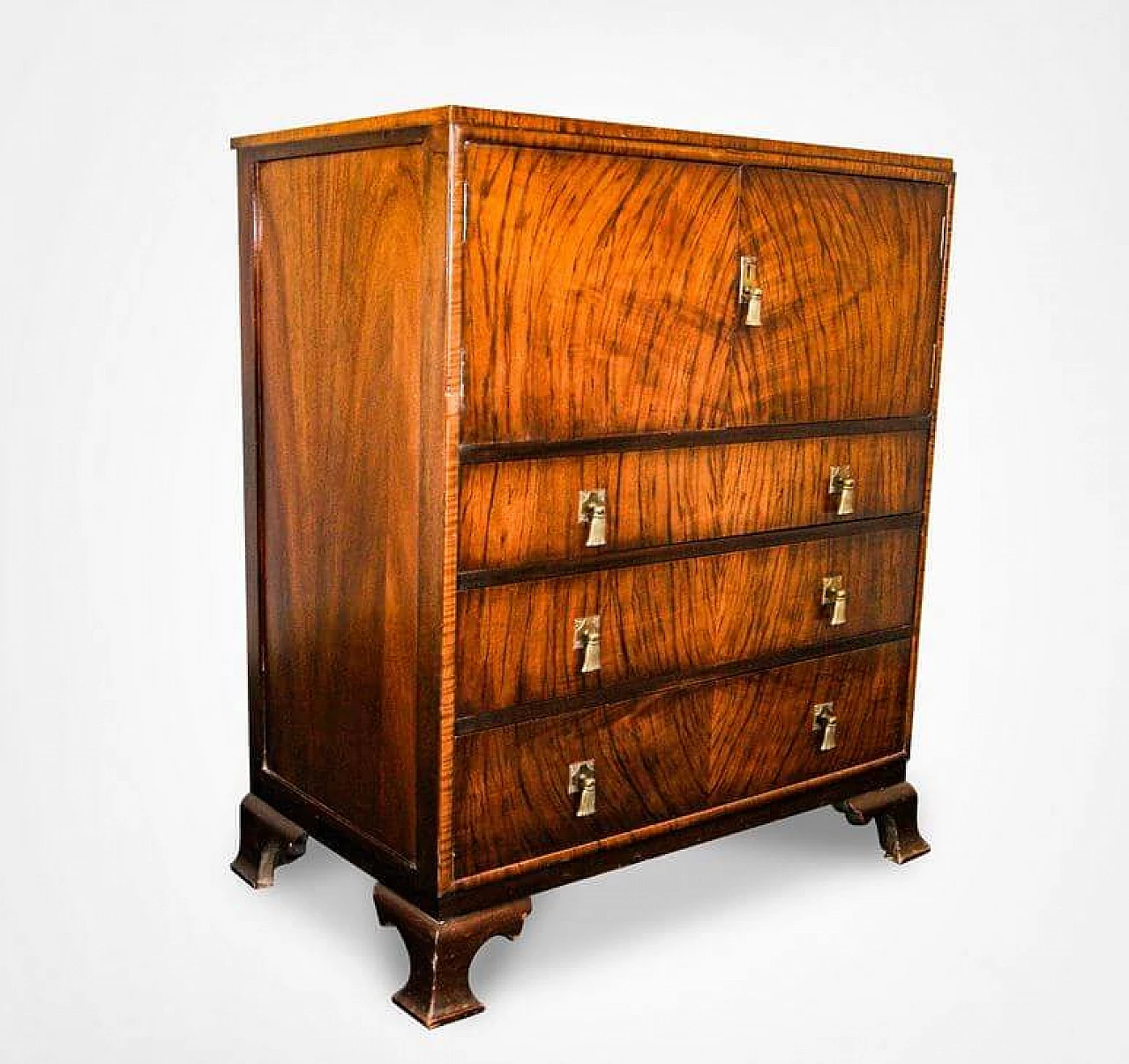 Waring & Gillow zebra mahogany tallboy chest of drawers, 1930s 3