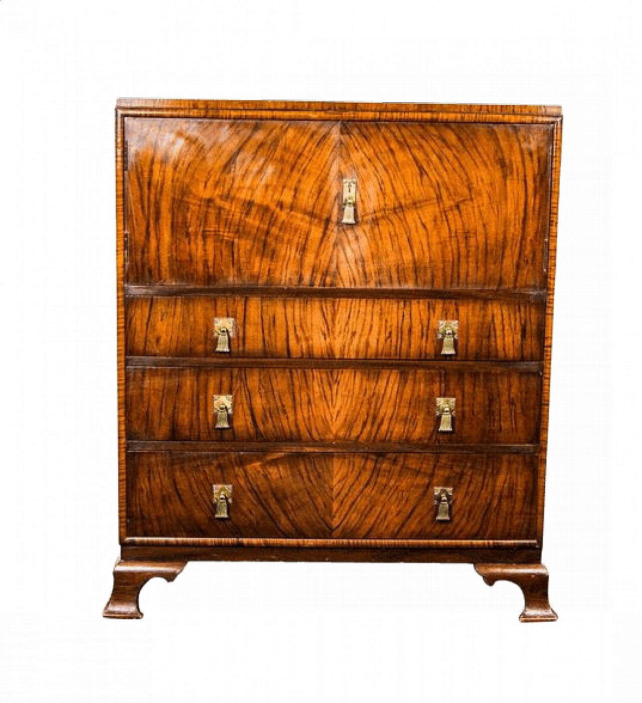 Waring & Gillow zebra mahogany tallboy chest of drawers, 1930s 11