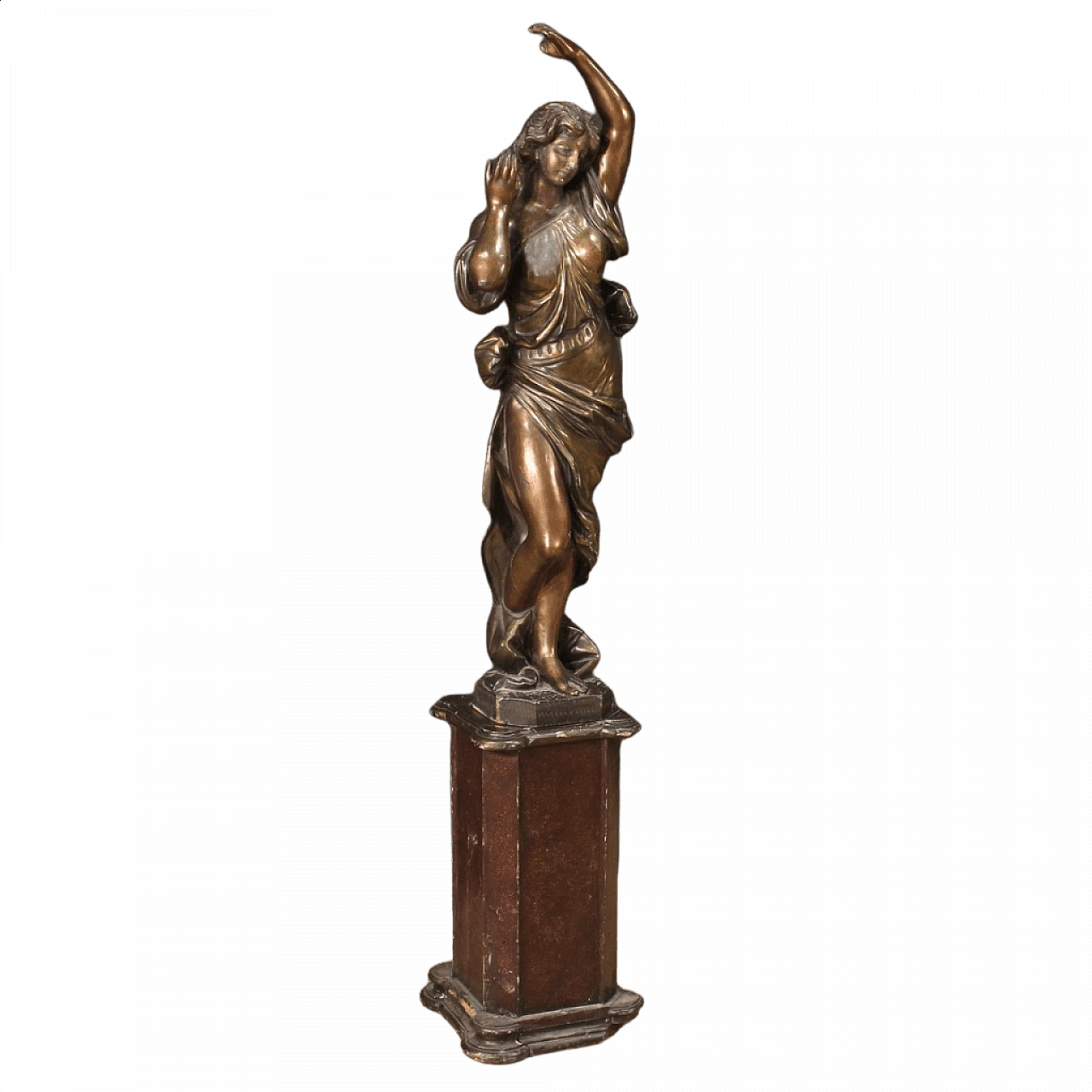 Sculpture of female figure in gilded wood, 20th century 13