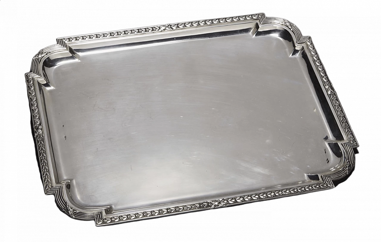 Silver tray without handles, 1920s 4