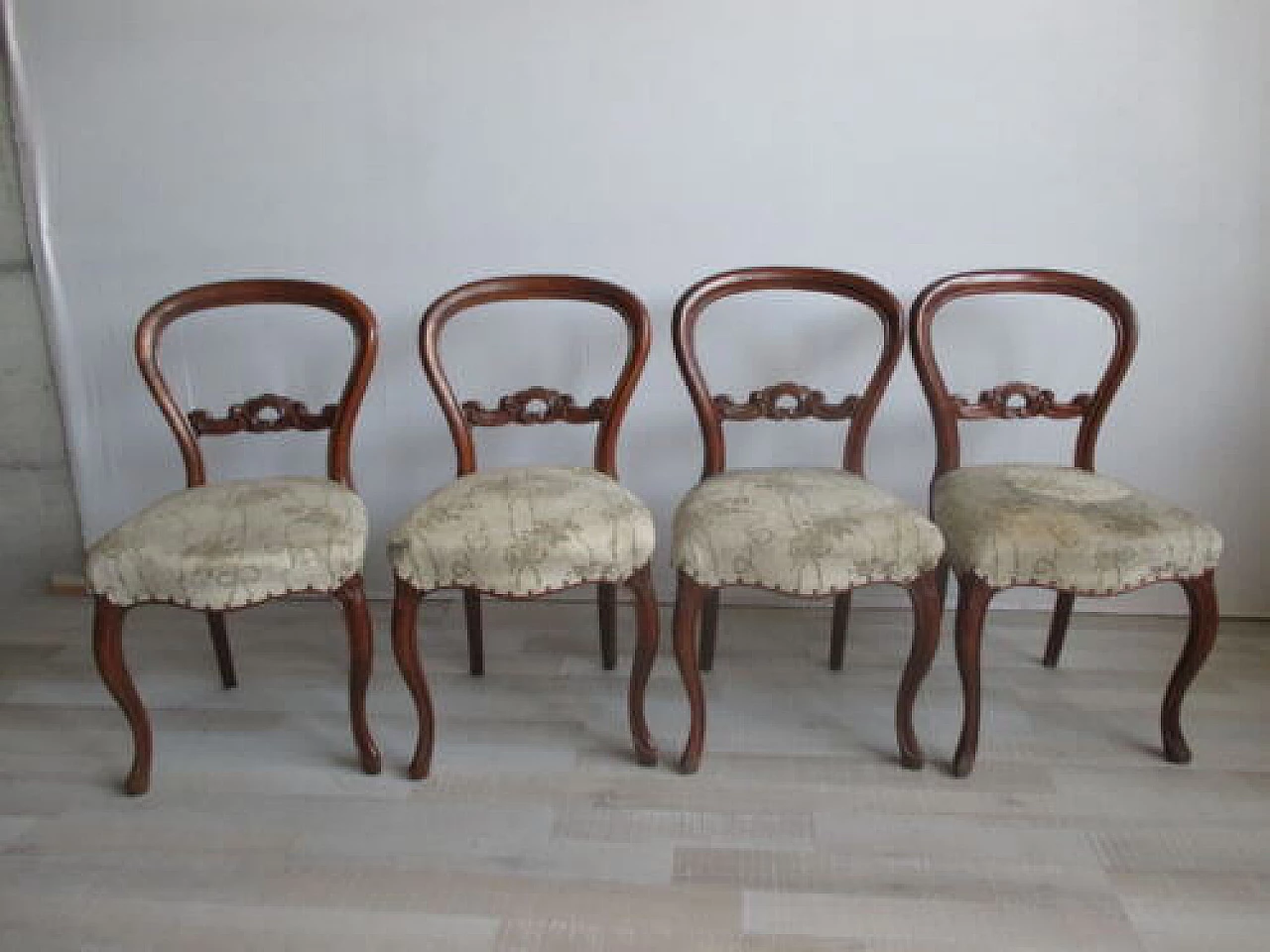 4 Mahogany chairs in Louis Philippe style, 1950s 2