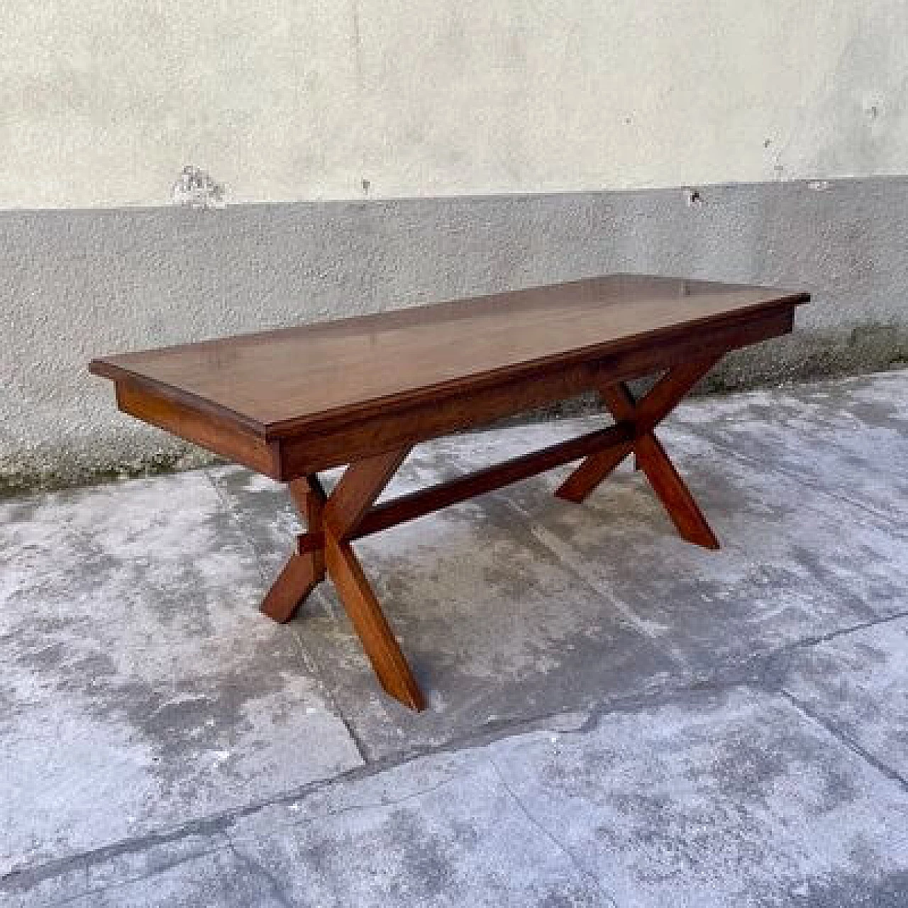 Rustic oak dining table, 1950s 2