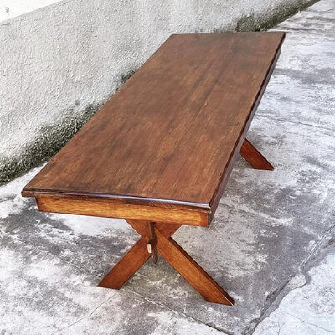 Rustic oak dining table, 1950s 5