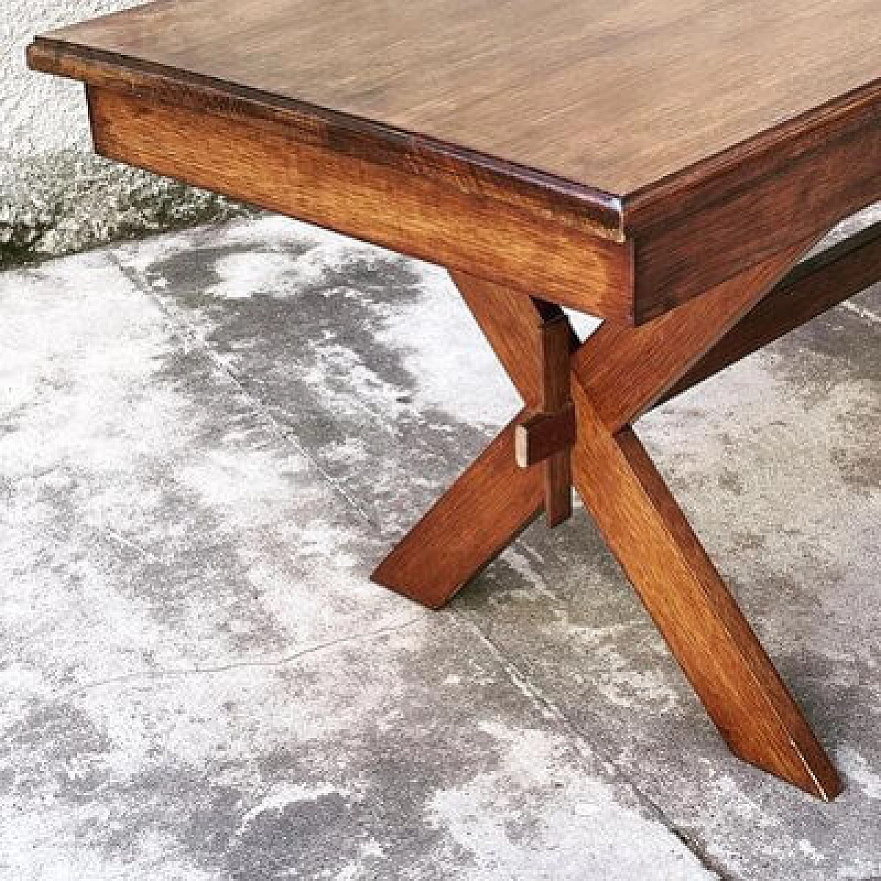 Rustic oak dining table, 1950s 6
