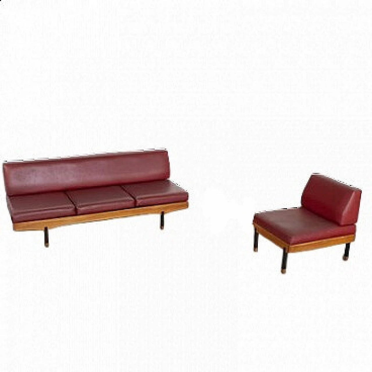 Sofa bed with coffee table and armchair, 1960s 1481390