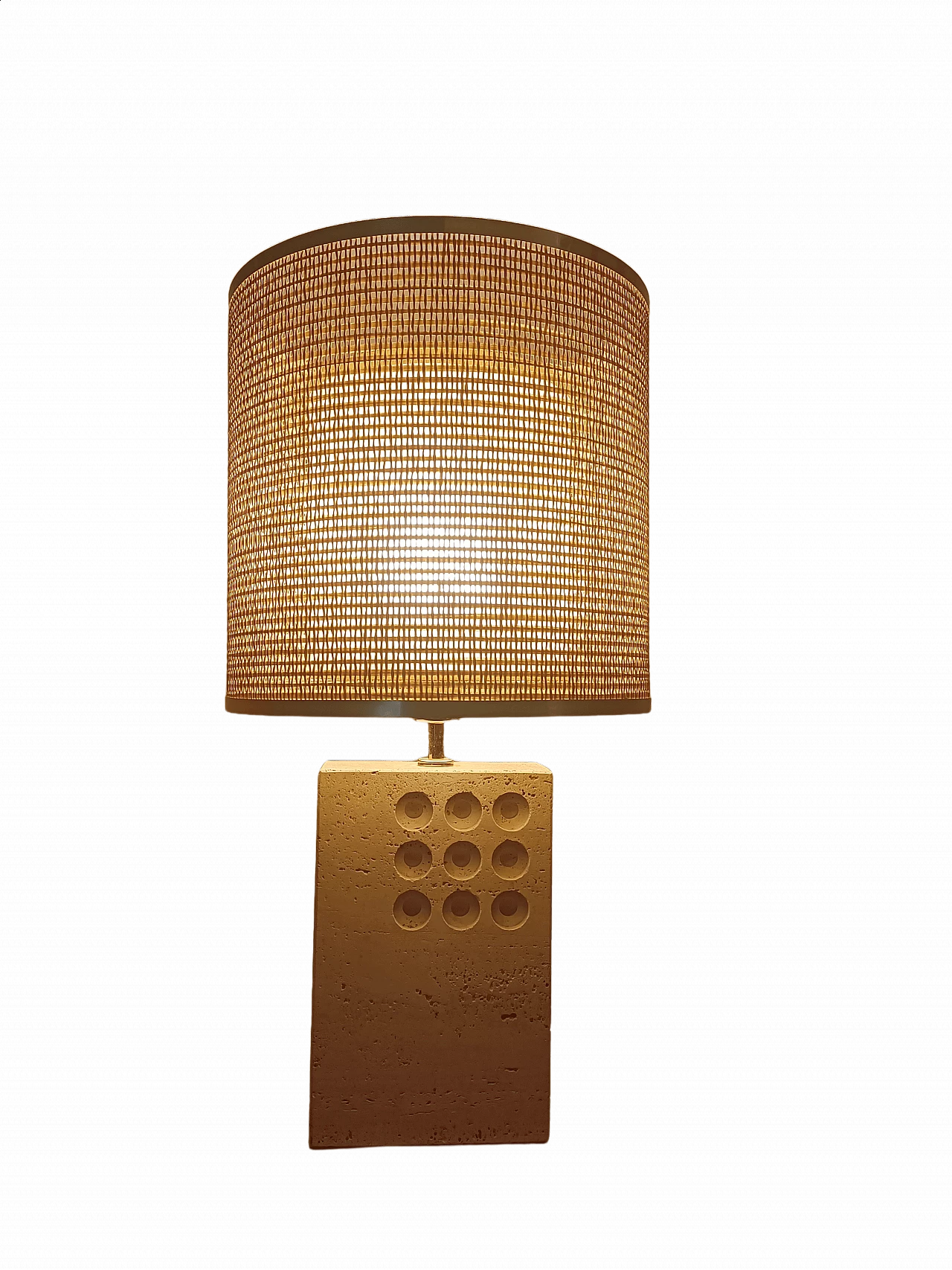 Lamp with travertine base by Reggiani, 1960s 13
