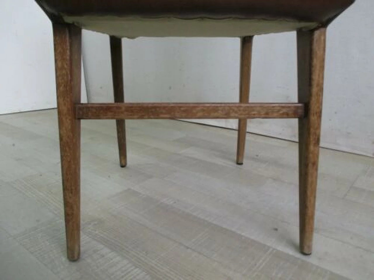 Beechwood chair with faux leather cover, 1960s 3