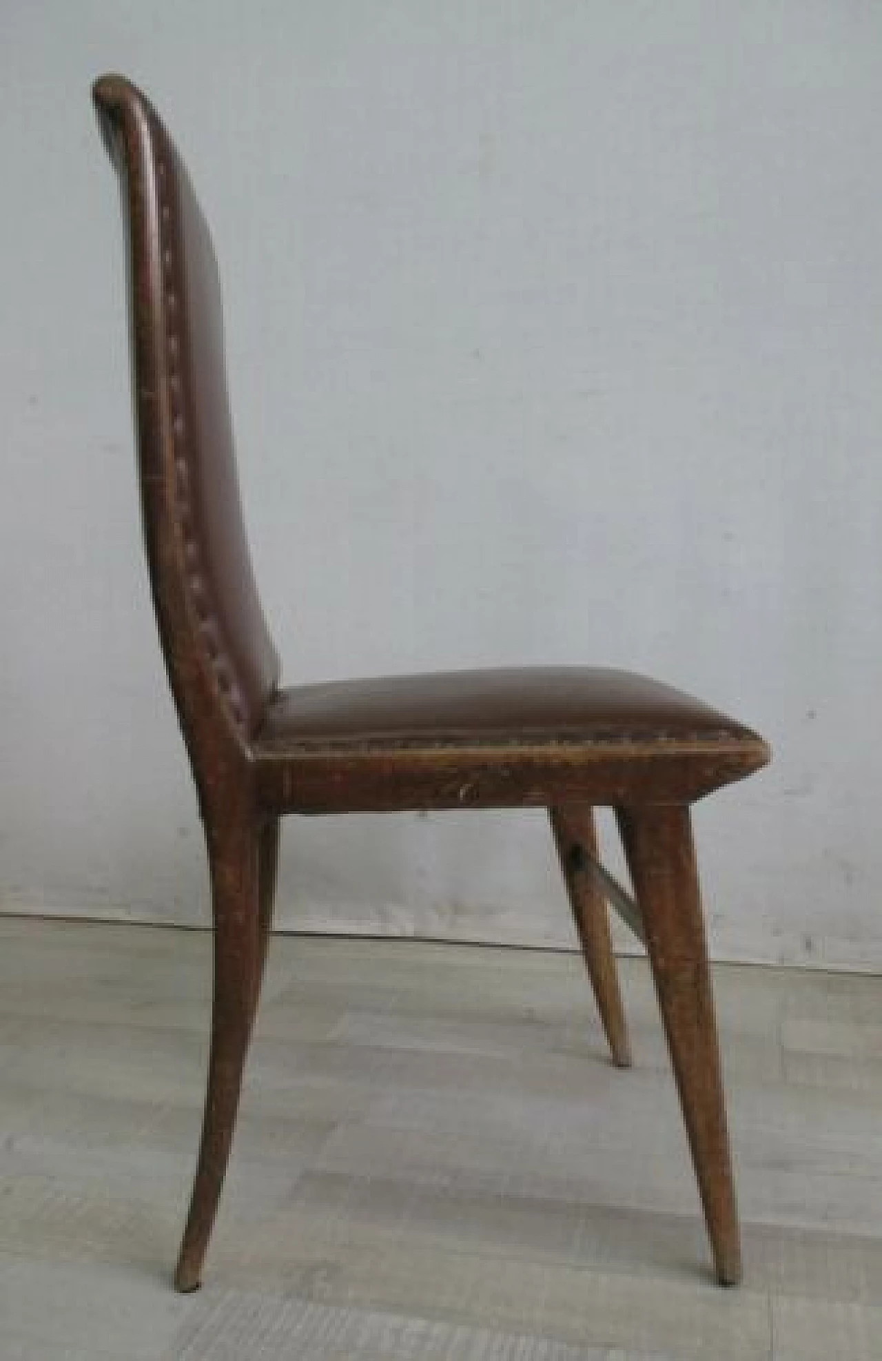 Beechwood chair with faux leather cover, 1960s 5