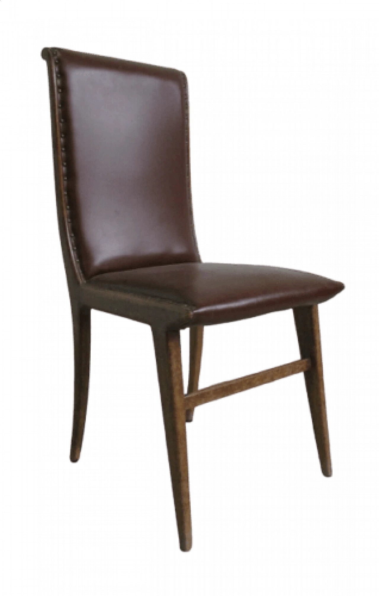 Beechwood chair with faux leather cover, 1960s 12