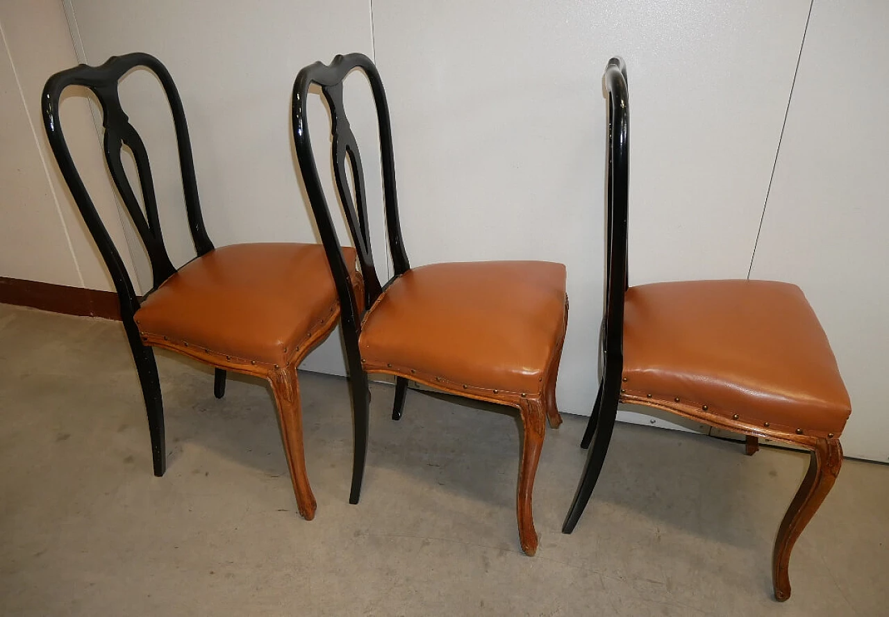 6 Chippendale style wooden chairs, 1950s 4