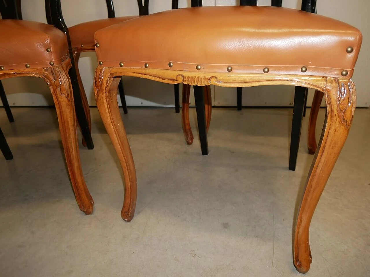 6 Chippendale style wooden chairs, 1950s 6