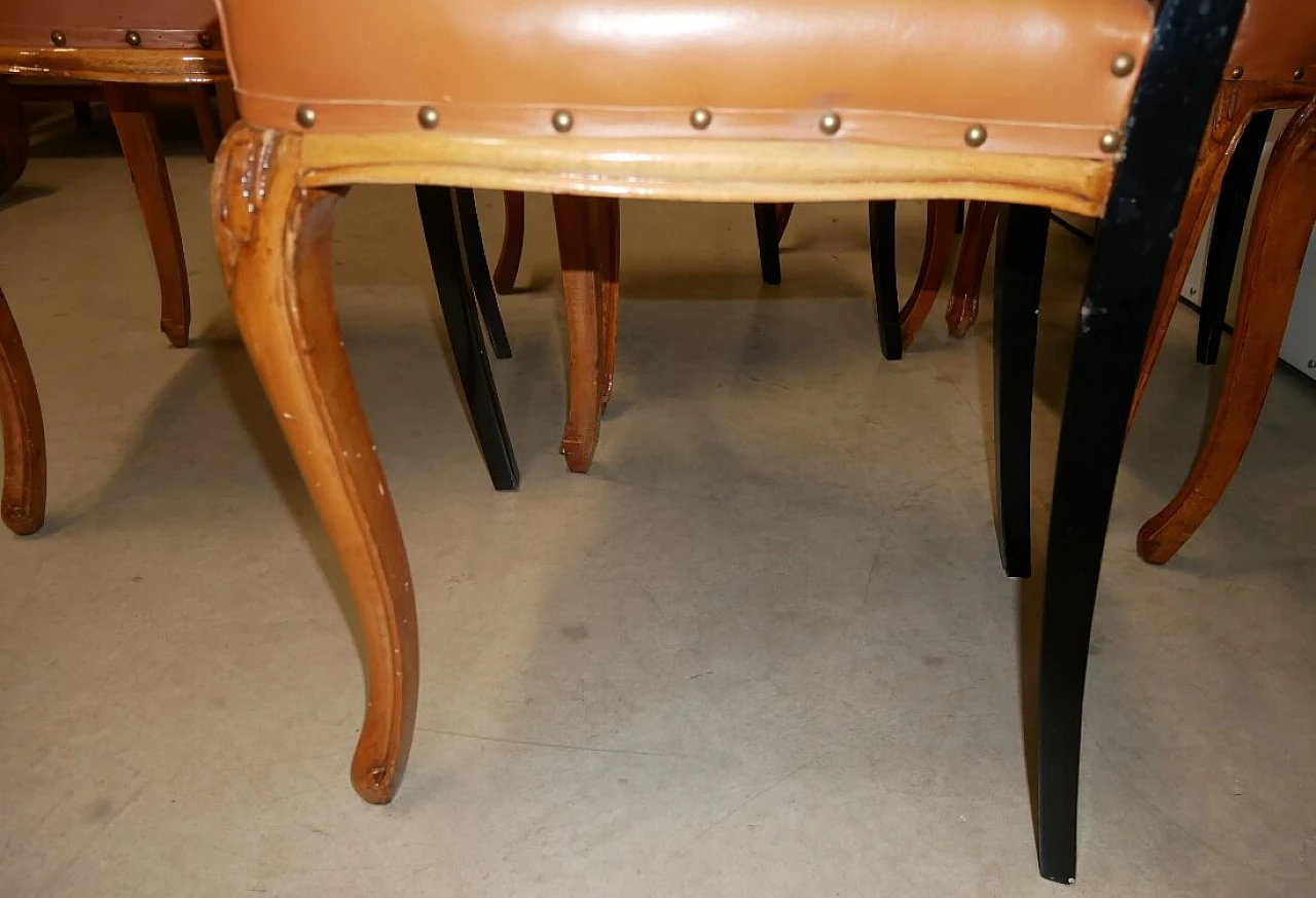 6 Chippendale style wooden chairs, 1950s 10