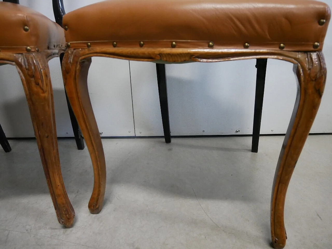 6 Chippendale style wooden chairs, 1950s 11