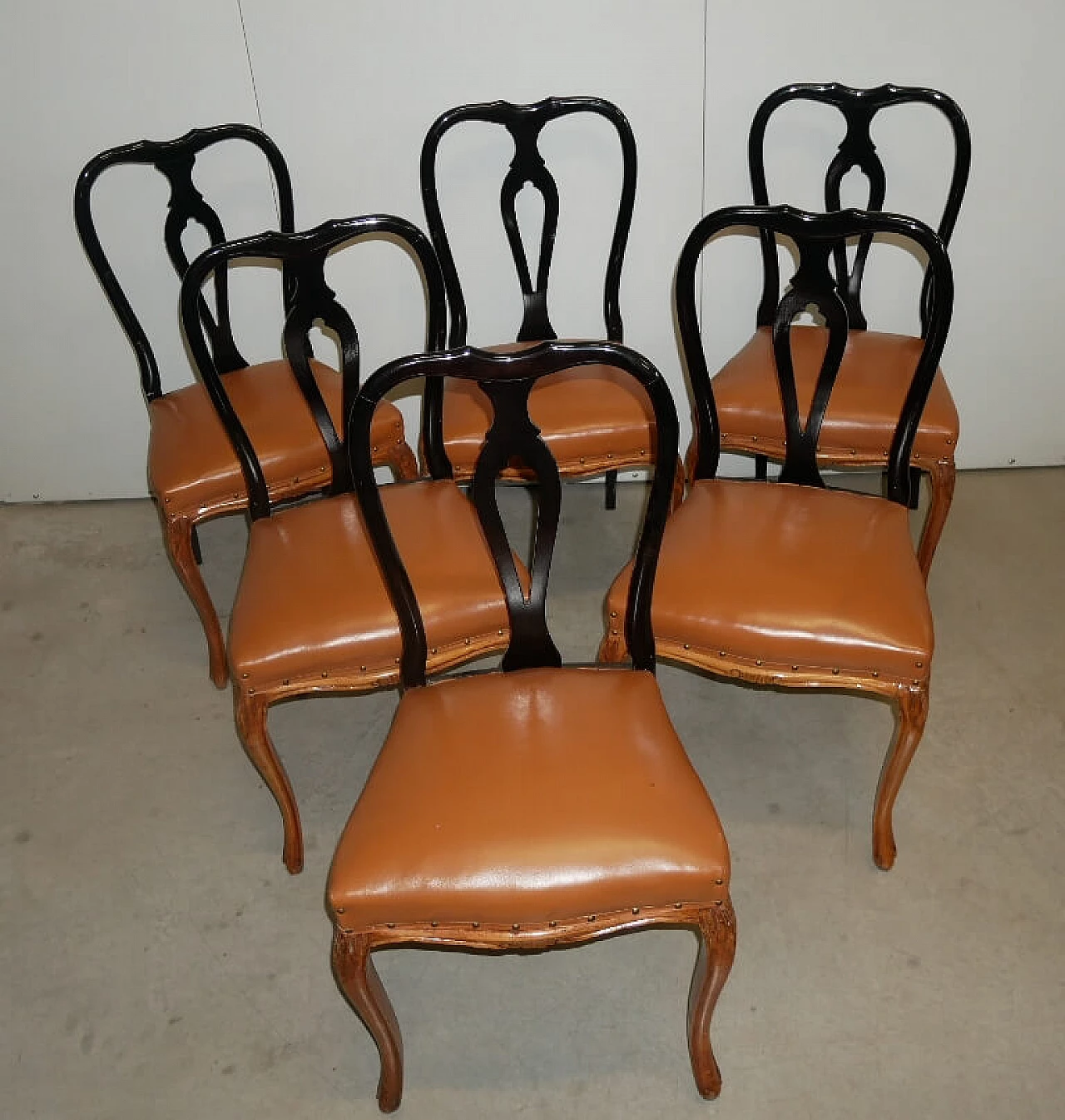 6 Chippendale style wooden chairs, 1950s 13