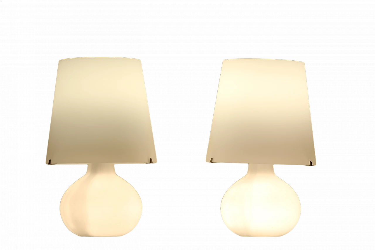 Grande lampe d'origine Fontana Arte en verre opalin de Max Ingrand, circa 1960 s
