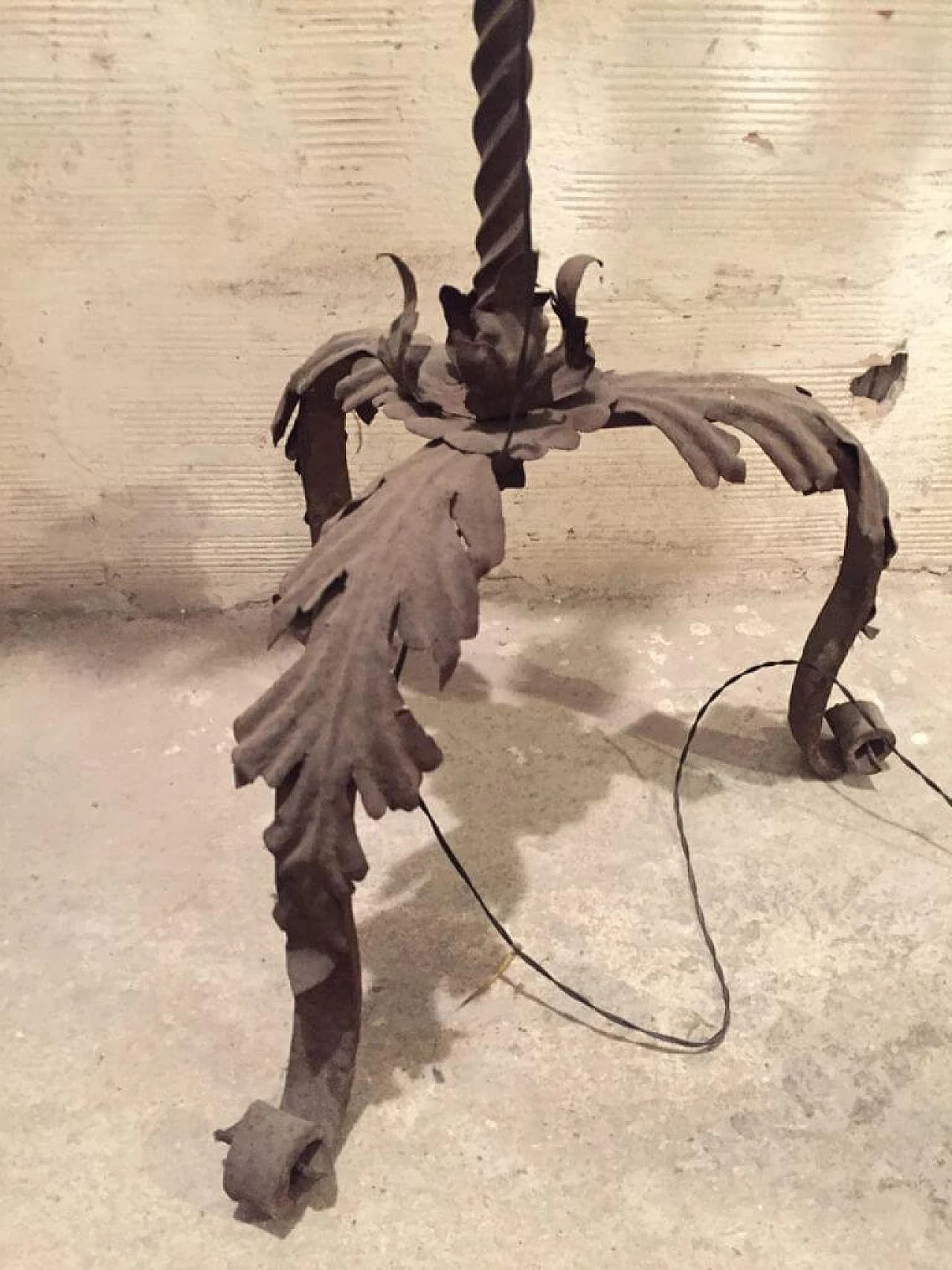 Floor lamp from a wrought iron torch, 19th century 4
