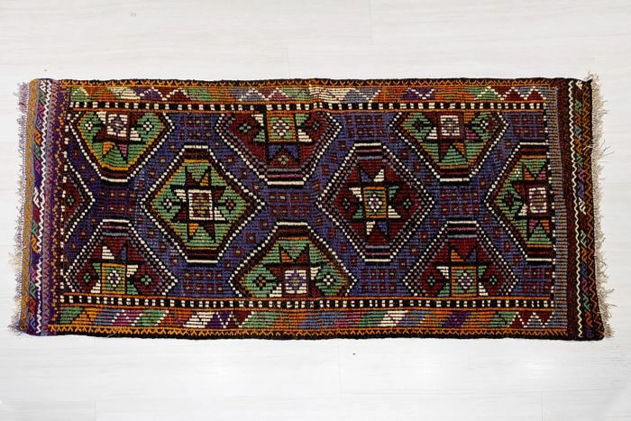Tappeto Kelim nomade turco, anni '60 4