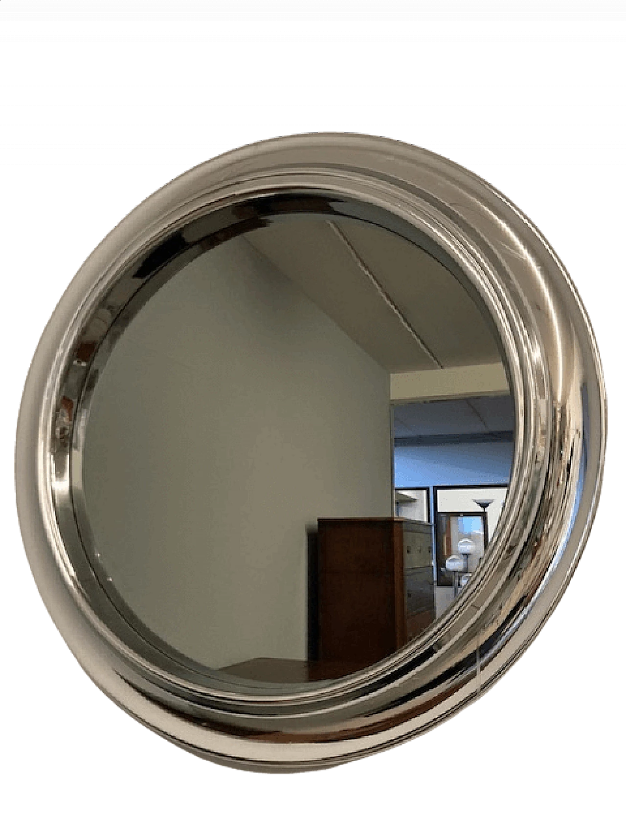 Specchio cromato con cornice cromata, anni '60 9