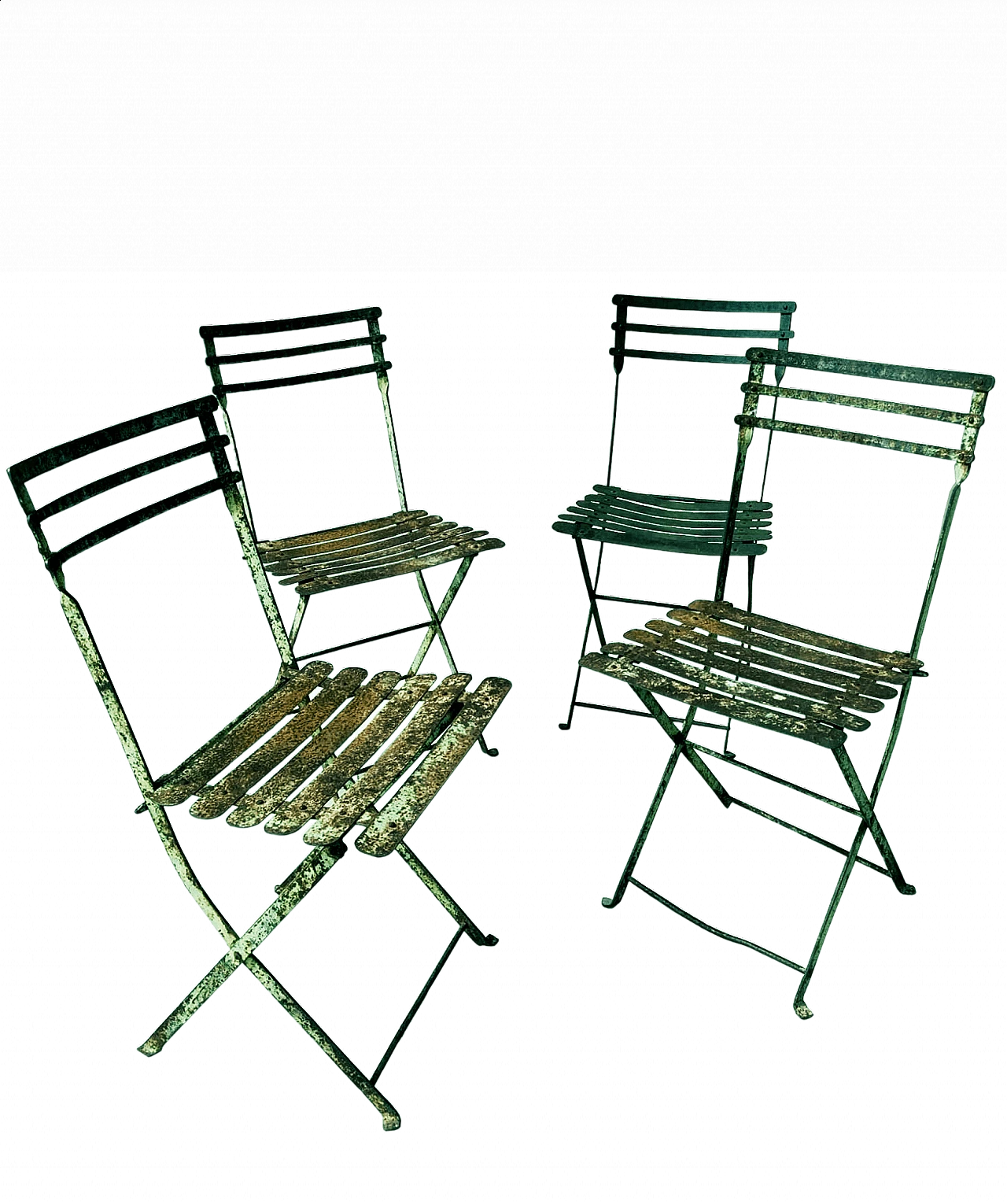 4 Sedie da esterno in ferro, anni '50 4