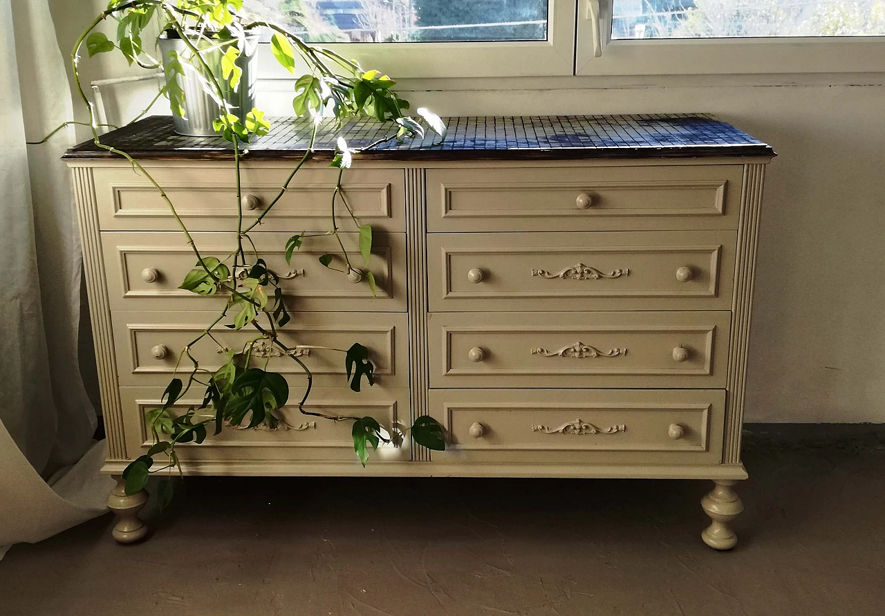 Love chest of drawers with Bisazza mosaic top, 1960s 1