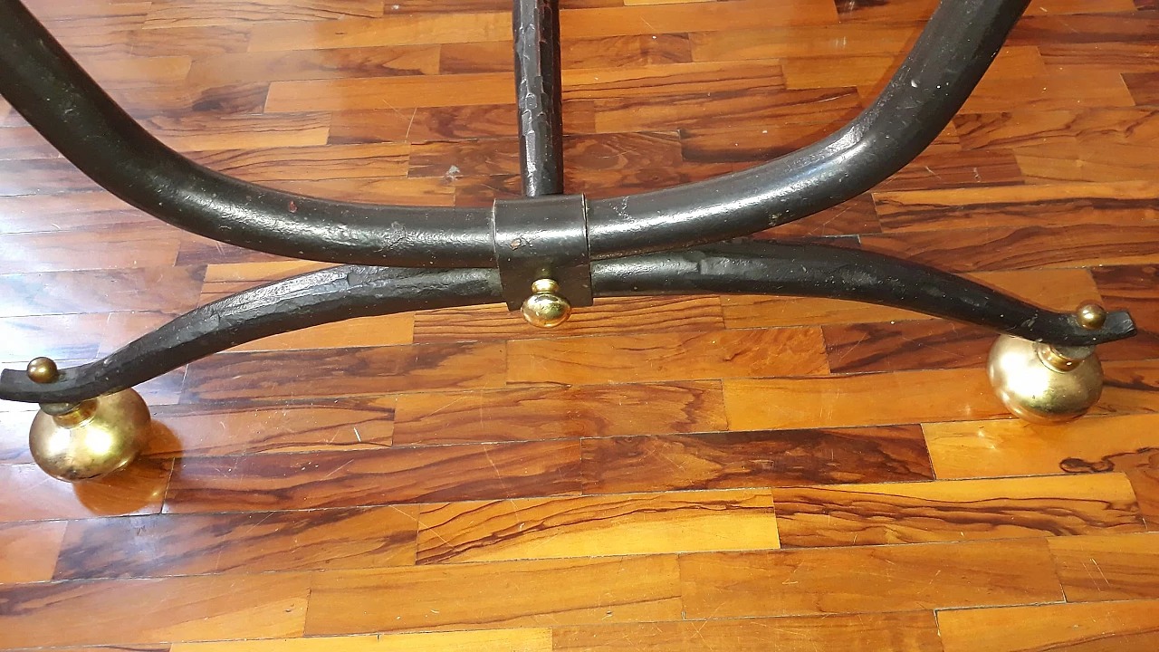 Tavolo in cristallo e ferro battuto, anni '90 5