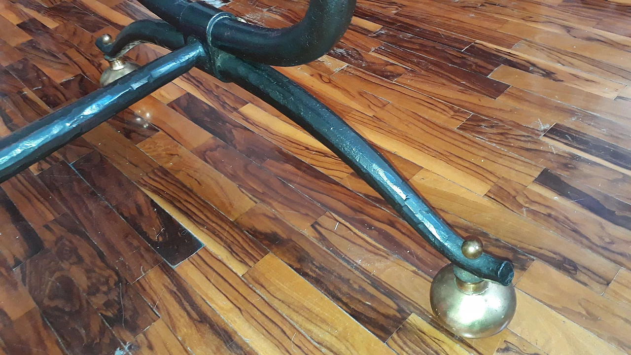 Tavolo in cristallo e ferro battuto, anni '90 7