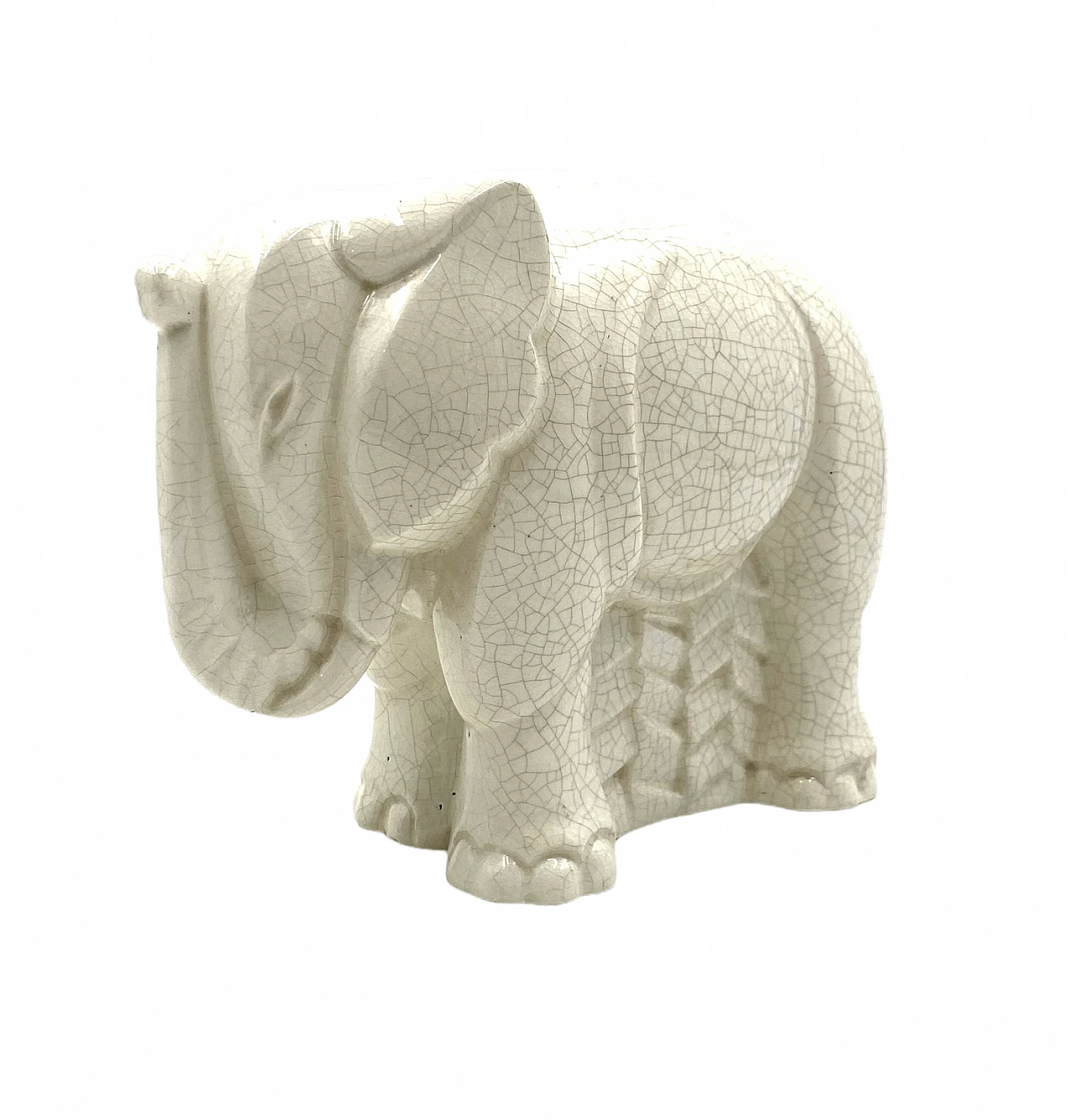 Elephant sculpture in craquelé porcelain by Charles Lemanceau, 1930s 8