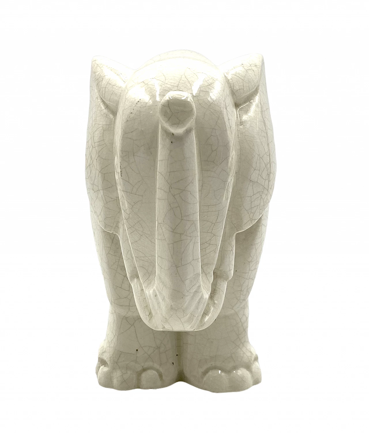 Elephant sculpture in craquelé porcelain by Charles Lemanceau, 1930s 10