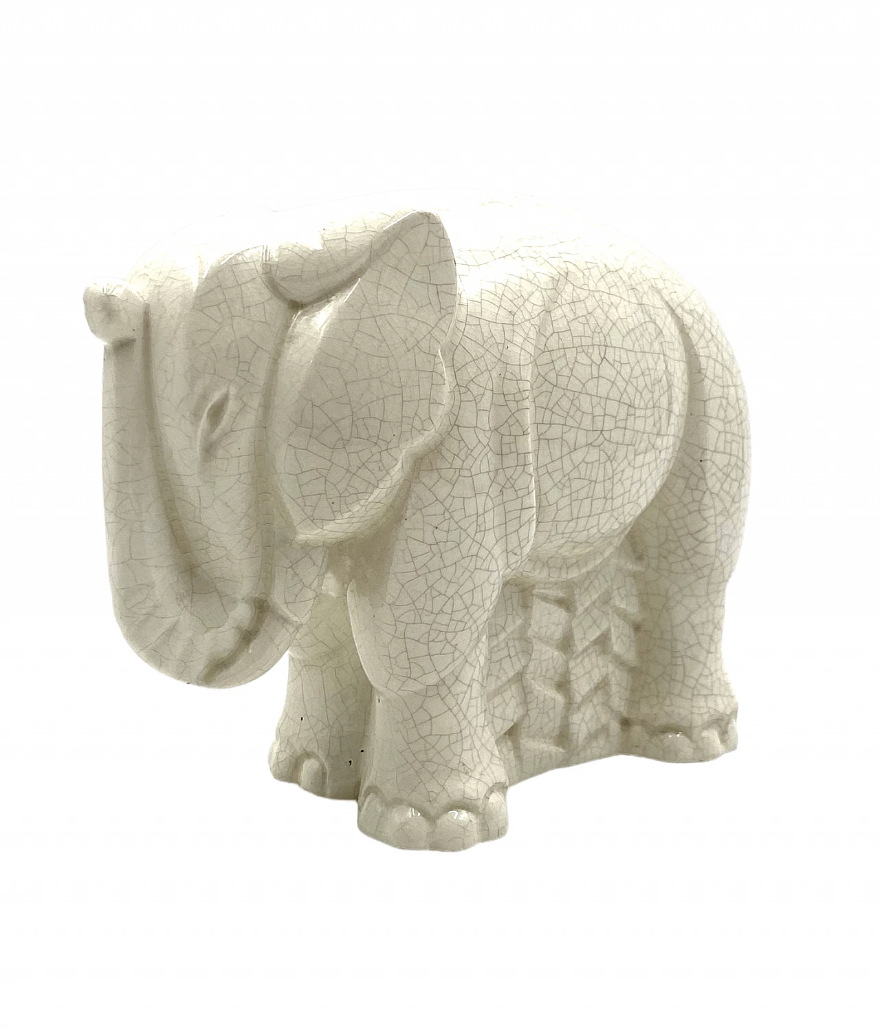 Elephant sculpture in craquelé porcelain by Charles Lemanceau, 1930s 16