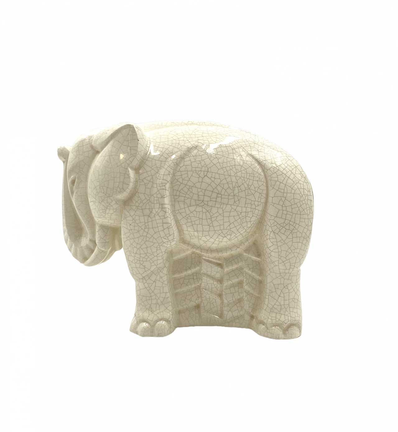 Elephant sculpture in craquelé porcelain by Charles Lemanceau, 1930s 19